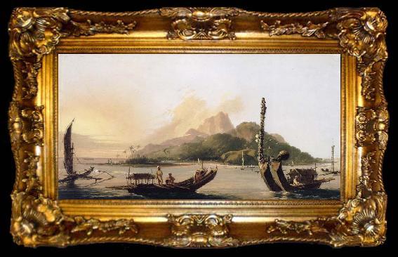 framed  unknow artist Tahiti,bearing South East, ta009-2